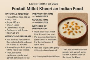 Millet Recipe
